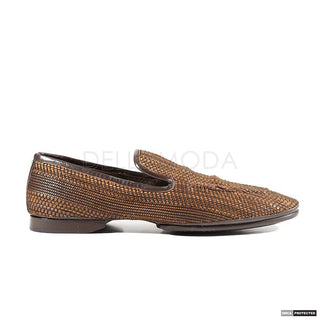 Cesare Paciotti Mens Intrec Filo Cuoio Pk Brown Loafers (CPM4055)