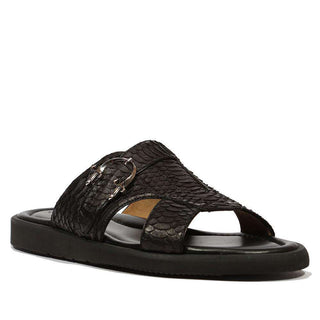 Cesare Paciotti Luxury Italian Men's Snake Black Sandals (CPM5104)