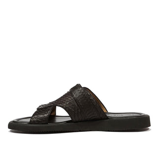 Cesare Paciotti Luxury Italian Men's Snake Black Sandals (CPM5104)