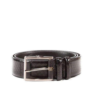 Cesare Paciotti Men's Snake Embossed Black Ayer Lux Belt (CMB1004)