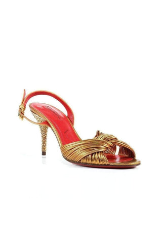 Cesare Paciotti Nappa Leather with Crystal Spaghetti Sandals (CPWCRY378)