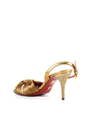 Cesare Paciotti Nappa Leather with Crystal Spaghetti Sandals (CPWCRY378)