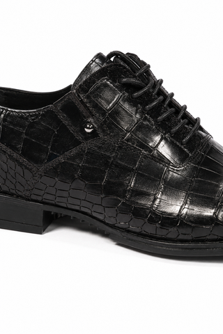 Cesare Paciotti Oxfords Croc Embossed Cocco Lux Black SL (CPM5425)