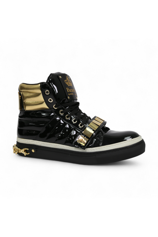Cesare Paciotti Patent Specc Oro Black Sneakers (CPM5029)