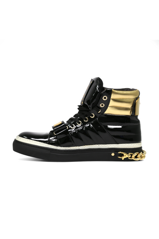 Cesare Paciotti Patent Specc Oro Black Sneakers (CPM5029)