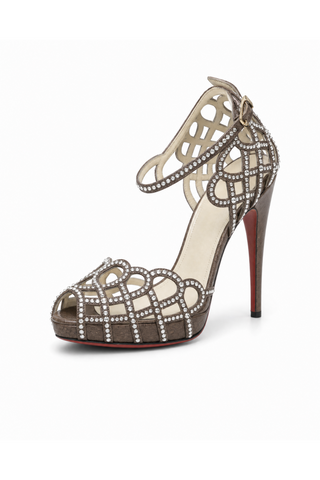 Cesare Paciotti Python Embossed Leather with Crystal High Heel Platforms (CPWCRY555)