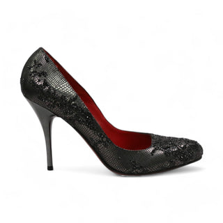 Cesare Paciotti Python Embossed Leather with Crystal Pumps (CPWCRY300)