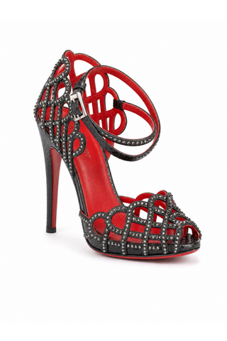 Cesare Paciotti Python Embossed Leather with Crystals High Heel Platforms (CPWCRY554)
