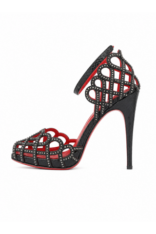 Cesare Paciotti Python Embossed Leather with Crystals High Heel Platforms (CPWCRY554)