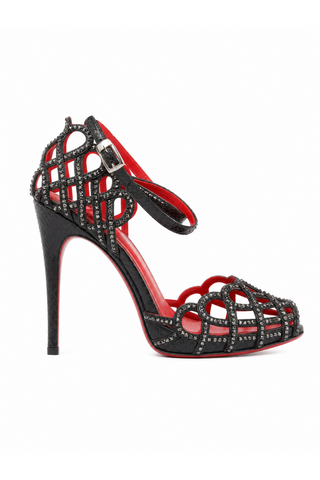 Cesare Paciotti Python Embossed Leather with Crystals High Heel Platforms (CPWCRY554)