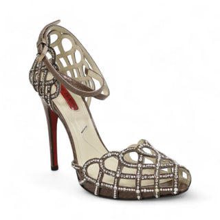 Cesare Paciotti Python Print Leather with Crystal High Heel Platforms (CPWCRY555)-AmbrogioShoes