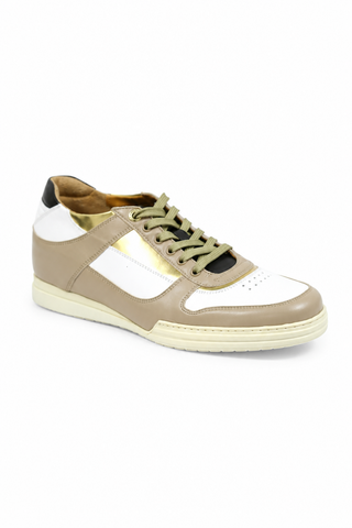 Cesare Paciotti Sand-White Oro Beige White Gold Sneakers (CPM5122)