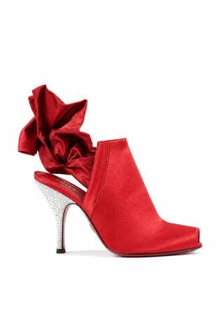 Cesare Paciotti Satin / Leather Crystalized Peep-Toe Sandals (CPWCRY310)