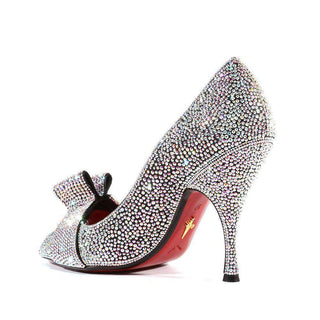 Cesare Paciotti Satin / Leather Crystalzied Peep-Toe Pumps (CPWCRY434)-AmbrogioShoes