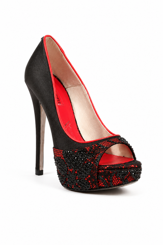 Cesare Paciotti Satin / Leather with Crystal High Heel Sandals (CPWCRY638)