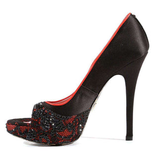 Cesare Paciotti Satin / Leather with Crystal High Heel Sandals (CPWCRY638)-AmbrogioShoes