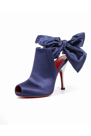 Cesare Paciotti Satin / Leather with Crystal Peep-Toe Sandals (CPWCRY336)