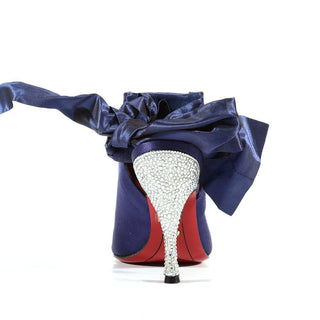 Cesare Paciotti Satin / Leather with Crystal Peep-Toe Sandals (CPWCRY336)-AmbrogioShoes