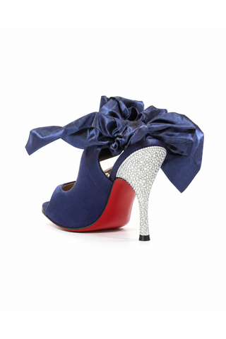 Cesare Paciotti Satin / Leather with Crystal Peep-Toe Sandals (CPWCRY336)