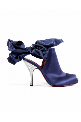 Cesare Paciotti Satin / Leather with Crystal Peep-Toe Sandals (CPWCRY336)