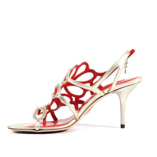 Cesare Paciotti Strassed Designer Shoes Nappa Gold Sandals (CPWCRY435)