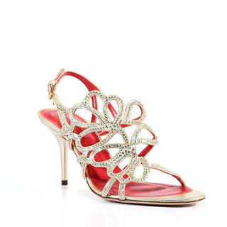 Cesare Paciotti Strassed Designer Shoes Nappa Gold Sandals (CPWCRY435)