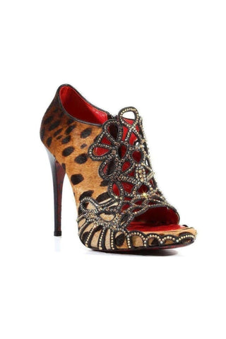 Cesare Paciotti Strassed Women's Leopard Embossed Designer Shoes (PACRY765110C)