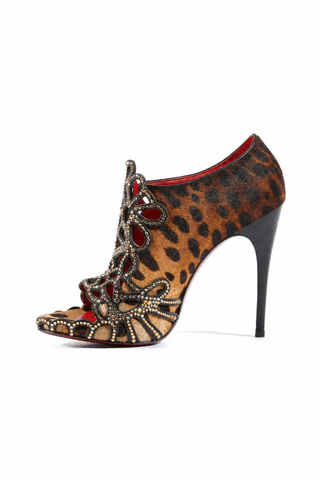 Cesare Paciotti Strassed Women's Leopard Embossed Designer Shoes (PACRY765110C)