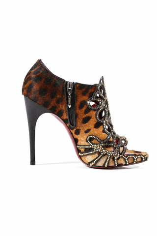 Cesare Paciotti Strassed Women's Leopard Embossed Designer Shoes (PACRY765110C)
