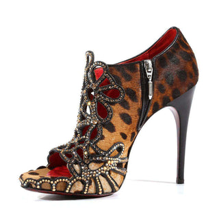 Cesare Paciotti Strassed Womens Leopard Print Designer Shoes (PACRY765110C)-AmbrogioShoes
