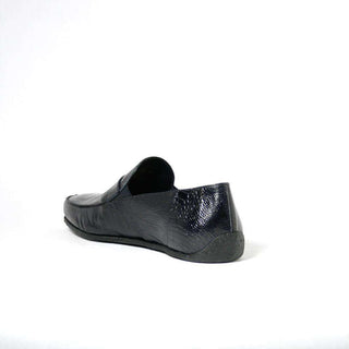 Cesare Paciotti Luxury Italian Struzzo Zamp Navy Lizard Loafers (CPM2328)