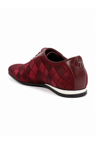 Cesare Paciotti Valvet Bordo Soft Melanzana Leather / Fabric Oxfords (CPM2510)