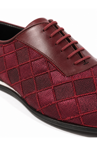 Cesare Paciotti Valvet Bordo Soft Melanzana Leather / Fabric Oxfords (CPM2510)