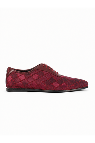Cesare Paciotti Valvet Bordo Soft Melanzana Leather / Fabric Oxfords (CPM2510)