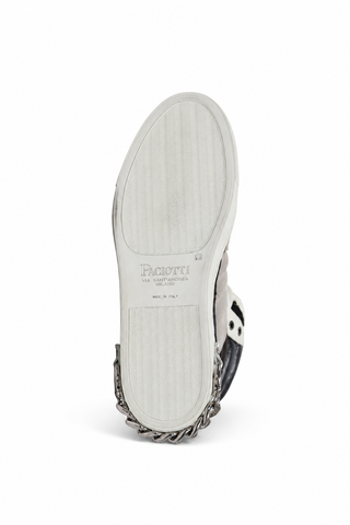 Cesare Paciotti White Nappa Bianco Cam Gray Leather / Suede Sneakers (CPM3033)