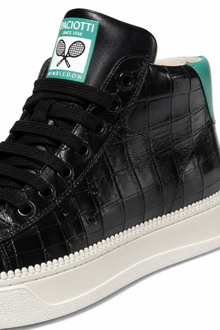 Cesare Paciotti Wimbledon Cocco Lux Black Green Sneakers (CPM5121)