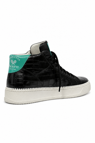 Cesare Paciotti Wimbledon Cocco Lux Black Green Sneakers (CPM5121)