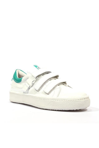 Cesare Paciotti Wimbledon Nappa Bianco Patent White Green Sneakers (CPM5120)