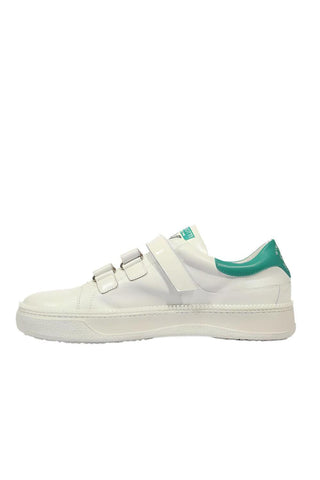 Cesare Paciotti Wimbledon Nappa Bianco Patent White Green Sneakers (CPM5120)