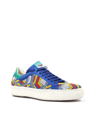 Cesare Paciotti Wimbledon Vit Camoscio Denim Blue Sneakers (CPM5347)