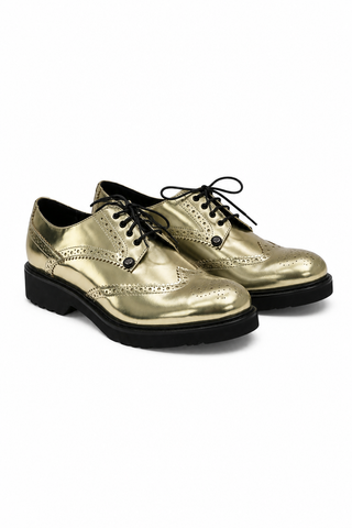 Cesare Paciotti Women's 308 Madison Gold Mirror Platino Sneakers Designer Shoes (CPW4624)