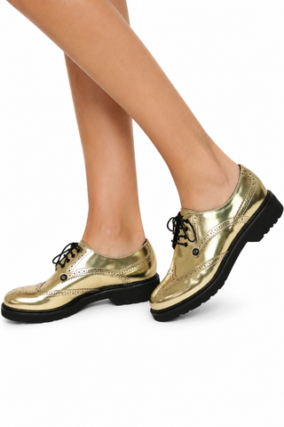 Cesare Paciotti Women's 308 Madison Gold Mirror Platino Sneakers Designer Shoes (CPW4624)