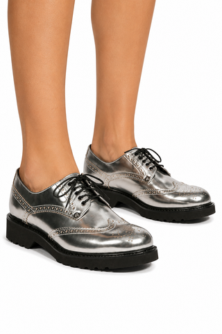 Cesare Paciotti Women's 308 Madison Grey Mirror Fucile Sneakers Designer Shoes (CPW4623)
