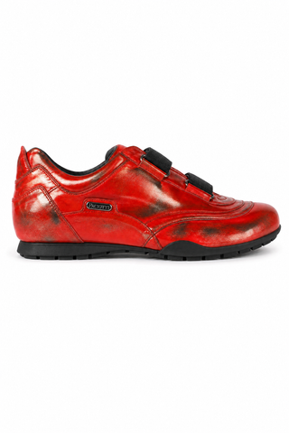 Cesare Paciotti Women's 4US Metallic Red Velcro Sneakers (CPW4USM02)