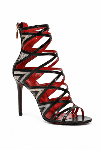 Cesare Paciotti Women's Baby Kid Black+Camoscio Perla Sandals (CPW4614)