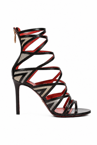 Cesare Paciotti Women's Baby Kid Black+Camoscio Perla Sandals (CPW4614)