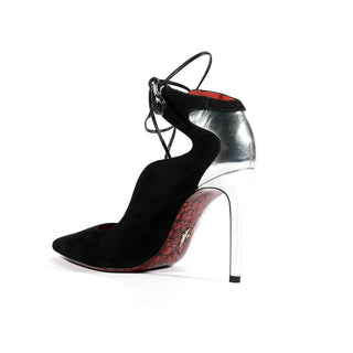 Cesare Paciotti Women's Cam.Black+Mirror.Silver Pumps Shoes (CPW4618)-AmbrogioShoes