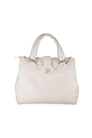 Cesare Paciotti Women's Designer Handbag Large White Satchel (CP1510)