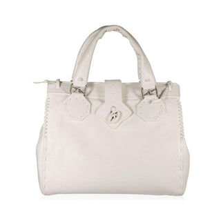 Cesare Paciotti Women's Designer Handbag Large White Satchel (CP1510)-AmbrogioShoes