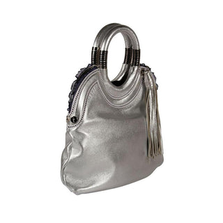 Cesare Paciotti Women's Designer Handbag Silver Leather Hobo (CP1520)
